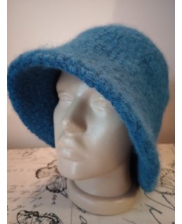 Дамска разкошна шапка с вълна Синя