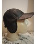 Мъжка кожена шапка с ушички Черна