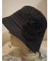 Кокетна черна дамска шапка Памучен плат
