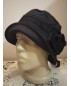 Кокетна черна дамска шапка Памучен плат
