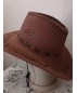 Велурена кафява каубойска шапка